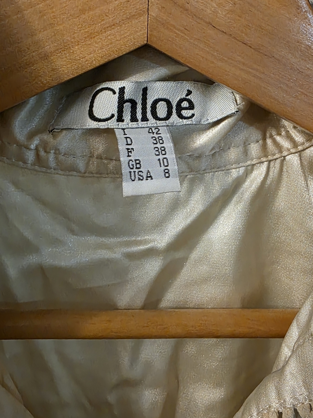 Chloe Cream Ruffle-Front Midi Dress - Picture 2 of 3